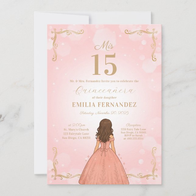 Quinceanera 15th Birthday Invitation (Front)
