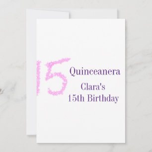 Quinceanera 15th birthday pink glitter template