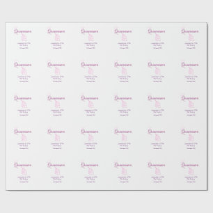 quinceanera 15th birthday purple pink birthday cak wrapping paper