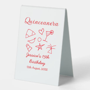 Quinceanera 15th birthday red beach party tree sun