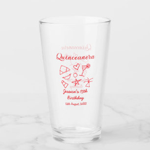 Quinceanera 15th birthday red beach party tree sun glass