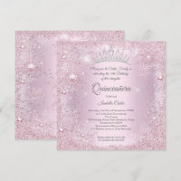 Quinceanera 15th Party Blush Pink Snowflake Winter