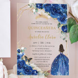 Quinceañera 16 Royal Blue Floral Gold Butterflies Acrylic Invitations<br><div class="desc">Add a touch of elegance to your special occasion with our luxe royal blue floral acrylic invitations, featuring a girl in a royal blue dress, a gold princess crown and refined gold accents. Ideal for quinceañeras, Sweet 16s, 18th birthdays, debutante balls, and other milestone celebrations, these invitations set the stage...</div>