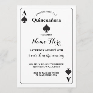Quinceañera Ace Spades Playing Card Vegas Birthday