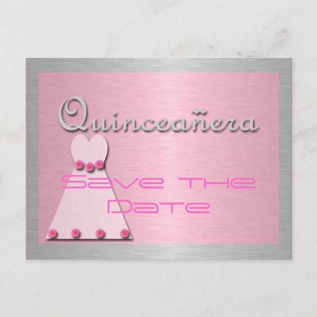 Quinceanera Announcement Postcard (Front)