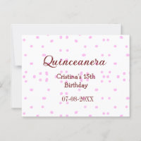 Quinceanera anos 15th birthday add name pink dots