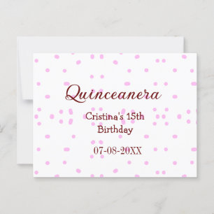Quinceanera anos 15th birthday add name pink dots postcard