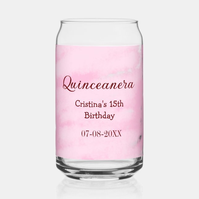 Quinceanera anos 15th birthday add name texture ye can glass (Front)