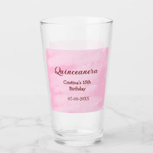 Quinceanera anos 15th birthday add name texture ye glass