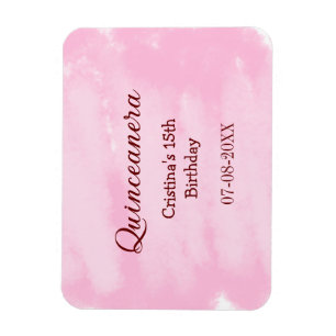 Quinceanera anos 15th birthday add name texture ye magnet