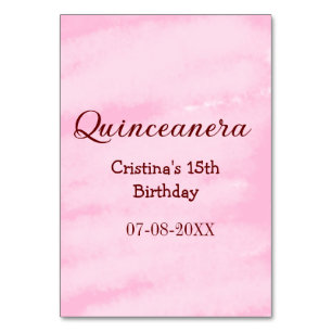 Quinceanera anos 15th birthday add name texture ye table number
