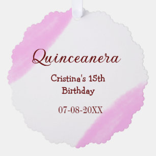 Quinceanera anos 15th birthday add name texture ye tree decoration card