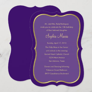 Quinceanera Any Colour with Border Design Invitation