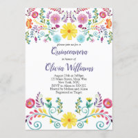 Quinceanera Birthday Fiesta Floral Mexican