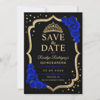 Quinceanera Black Gold Royal Blue
