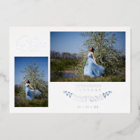 Quinceañera Blue Trendy Branches Spanish 2 Photos 