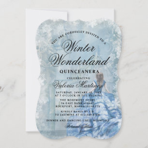 Quinceanera Blue Winter Wonderland Princess Invitation