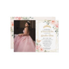 Quinceañera Blush Pink Floral Butterflies Photo