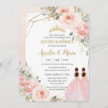 Quinceañera Blush Pink Floral Mis Quince XV Twins Invitation<br><div class="desc">Personalise this lovely quinceañera invitation with own wording easily and quickly,  simply press the customise it button to further re-arrange and format the style and placement of the text.  Matching items available in store!  (c) The Happy Cat Studio</div>