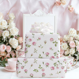 Quinceanera Blush Pink Rose Birthday  Wrapping Paper
