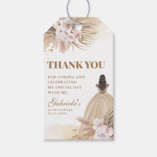 Quinceanera Boho Pampas Floral Mis Quince Anos Gift Tags