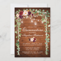 Quinceanera Botanical Floral Wood Lights