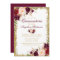 Quinceanera Burgundy Floral Gold Glitter Invite B