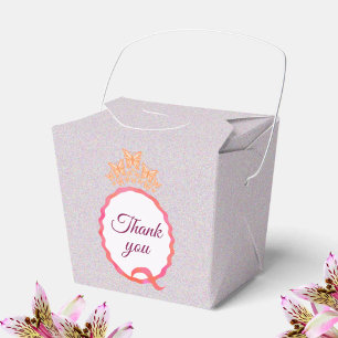 Quinceañera Butterfly Crown Squiggle Thank You Favour Box
