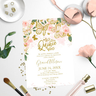 Quinceanera Butterfly Invitation Bilingual