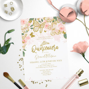 Quinceanera Butterfly Invitation Spanish Wording