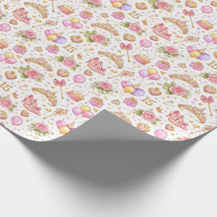 Quinceañera Celebration – Elegant Watercolor Wrapping Paper