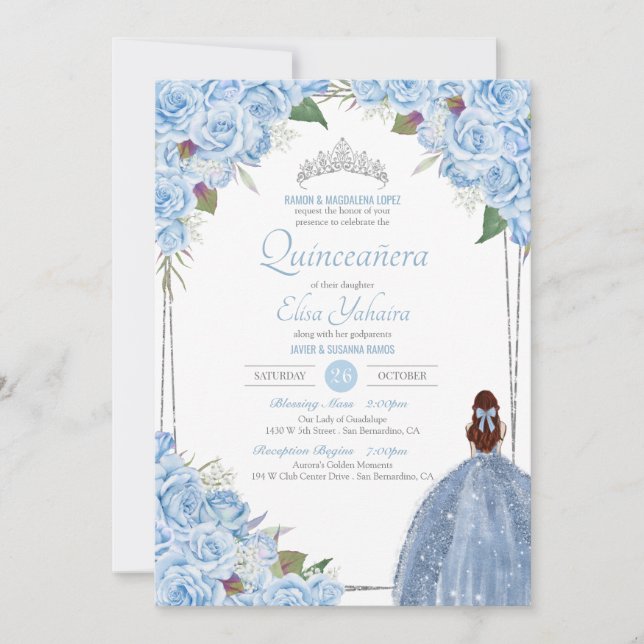 Quinceanera Cinderella Princess Birthday Invitation (Front)