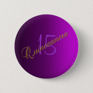 Quinceanera Club Button purple