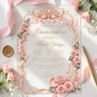Quinceañera corona elegante rosa y dorado