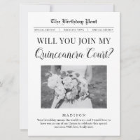 Quinceañera Court Proposal Newspaper Flat 