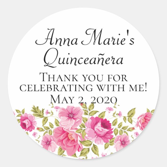 Quinceañera Custom labels for your 15th Birthday! (Front)