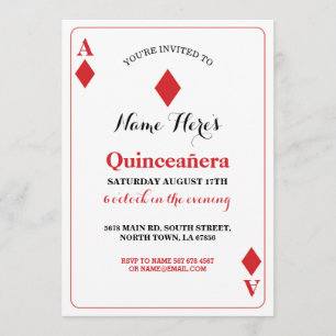 Quinceanera Diamonds Playing Card Vegas Birthday