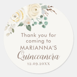 Quinceanera Dreamy White Floral Stickers