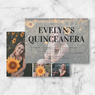 Quinceanera Elegant 5 Photo Invitation