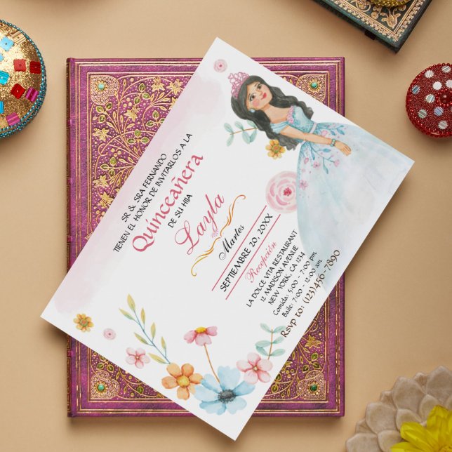Quinceañera Elegante: Mis Quince Invitaciones Rosa Invitation (Quinceañera Elegante: Mis Quince Invitaciones Rosa Invitation)