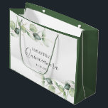 Quinceanera Eucalyptus 15th Birthday Party Large Gift Bag<br><div class="desc">TIP: Matching items available in this collection. Our botanical eucalyptus birthday collection features watercolor foliage and modern typography in dark grey text. Use the "Customise it" button to further re-arrange and format the style and placement of text. Could easily be repurpose for other special events like anniversaries, baby shower, birthday...</div>