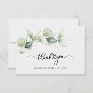 Quinceanera Eucalyptus Hand-Lettered Thank You