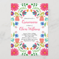 Quinceanera Fiesta Floral Mexican Pink Birthday