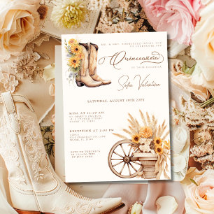 Quinceañera Floral Charro Sunflower Country Rustic Invitation