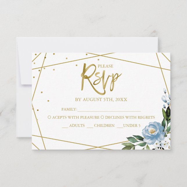 Quinceanera Floral Geometric Response Card (Front)