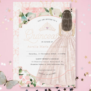 Quinceañera Floral Watercolor Butterfly Blush Pink