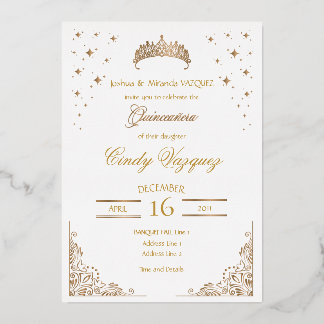 Quinceanera Foil Invitation