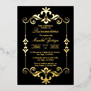 Quinceañera foil invitation