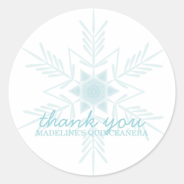 QUINCEAÑERA frozen WINTER WONDERLAND favour Classic Round Sticker (Front)