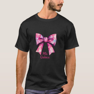 Quinceanera Girly Pink Geometric Coquette Bow Mis T-Shirt